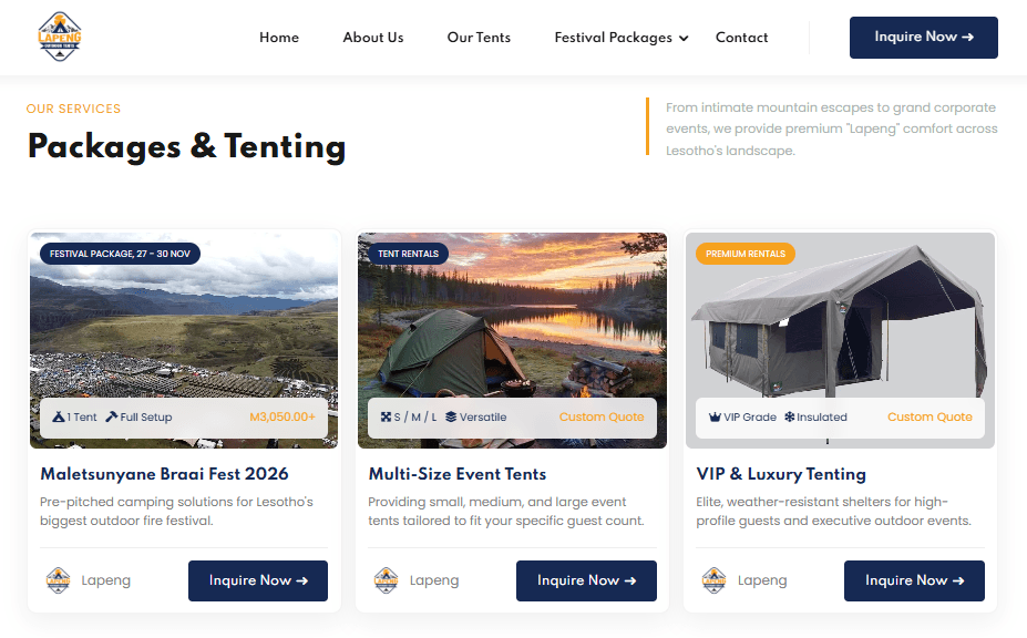 Lapaneng Outdoors Tents screenshot 3